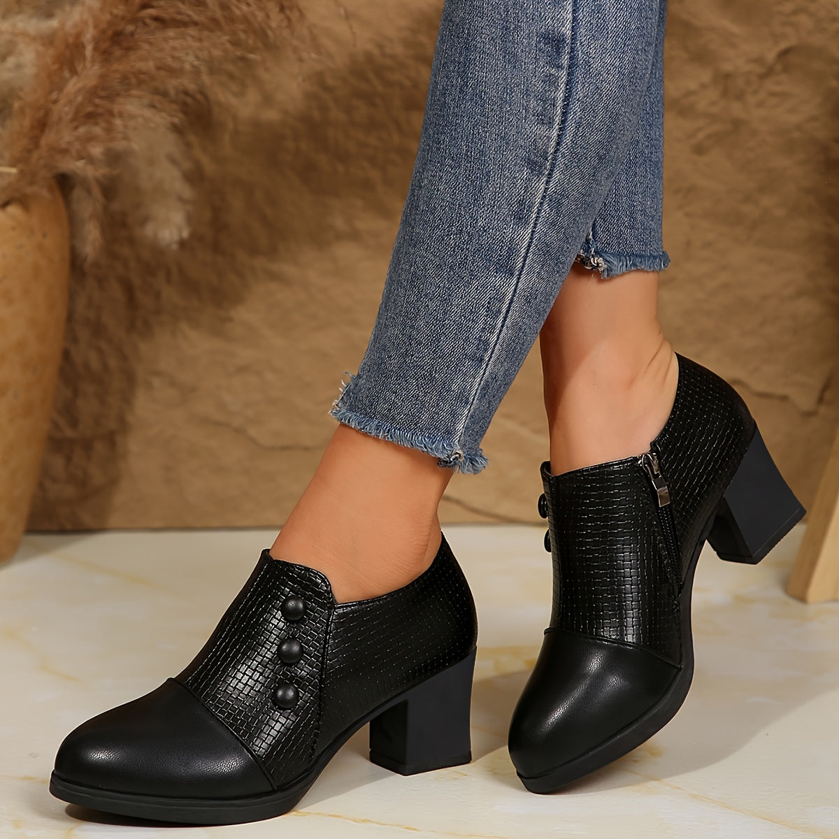 Ambre | Bottines à Talon Stable et Confort Durable