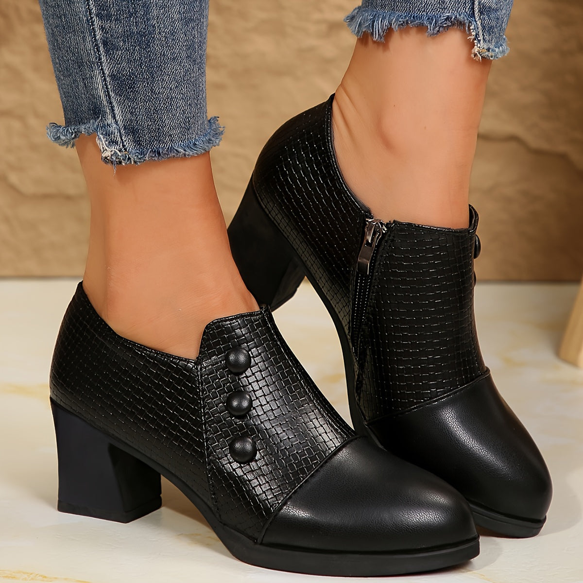 Ambre | Bottines à Talon Stable et Confort Durable
