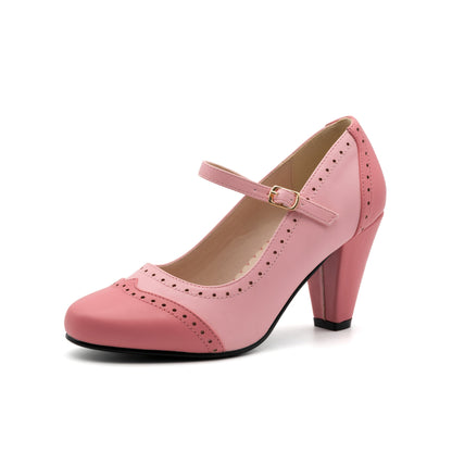 Norah | Escarpins Bicolores Vintage à Talon Confort