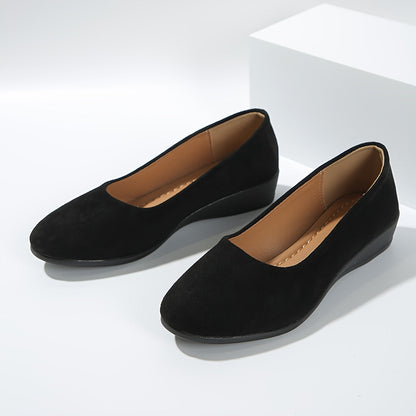 Yolande | Ballerines Compensées Confort Effet Daim