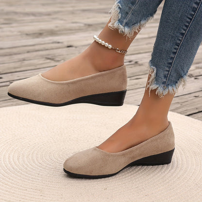 Yolande | Ballerines Compensées Confort Effet Daim