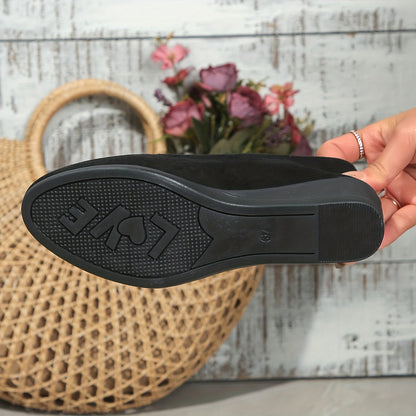 Yolande | Ballerines Compensées Confort Effet Daim