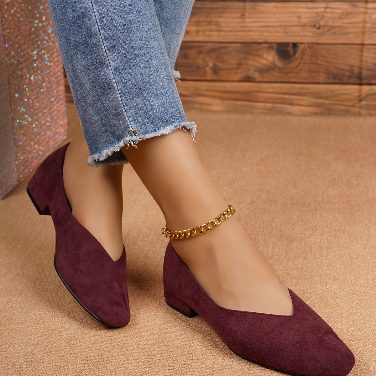 Octavie | Escarpins Effet Daim à Petit Talon Confort