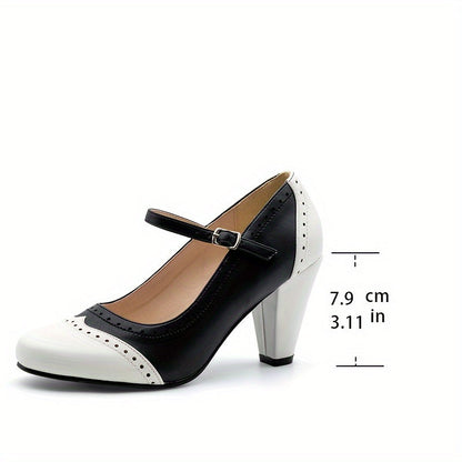 Norah | Escarpins Bicolores Vintage à Talon Confort