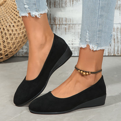 Yolande | Ballerines Compensées Confort Effet Daim