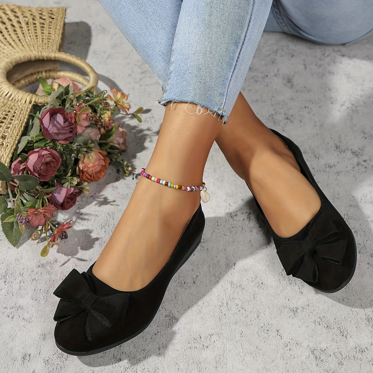 Églantine | Ballerines Confort avec Nœud Raffiné