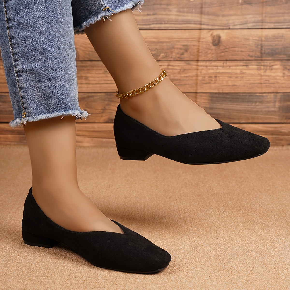 Octavie | Escarpins Effet Daim à Petit Talon Confort