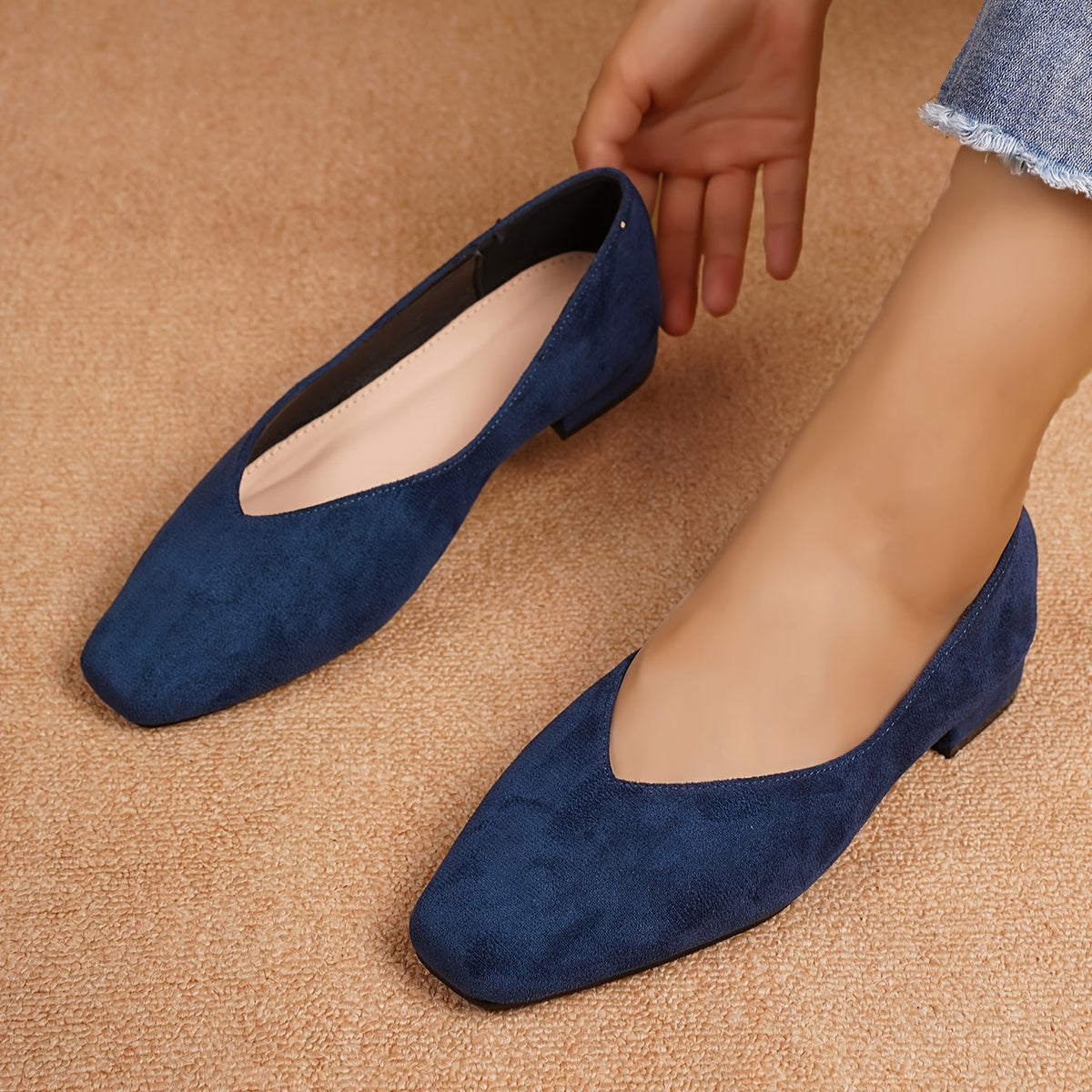 Octavie | Escarpins Effet Daim à Petit Talon Confort